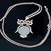 Latigerf Jewelry Women's Lucky Owl of Night Pendant Necklace and Long Chain Created-opal