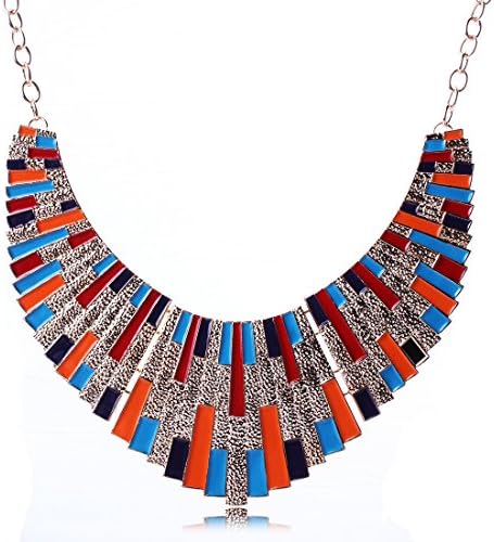 Qiyun (TM) Fashion Bling New Oil Drip Chunky Bib Statement 18K Gold Chains Collar Necklace