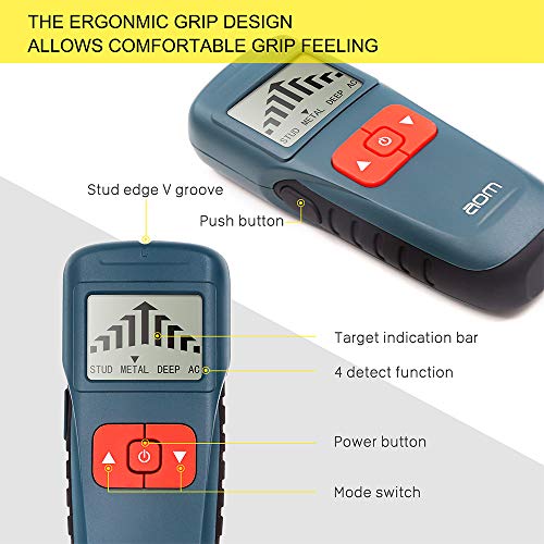 Stud Finder, 4 in 1 Stud Finder Sensor Wall Scanner Electric Beam Finders Wall Detector Center Finding with HD LCD Display and Audio Alarm, Accurate Location for Studs/Wood/Metal/Live AC Wires