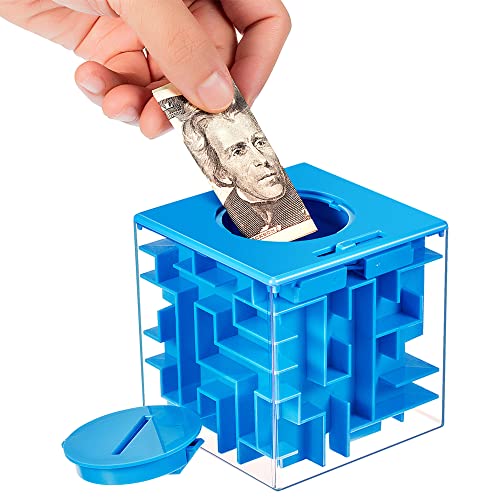 4 Pieces Money Maze Puzzle Boxes for Cash Gift, Great for Kids and Adults, Money Holder Maze