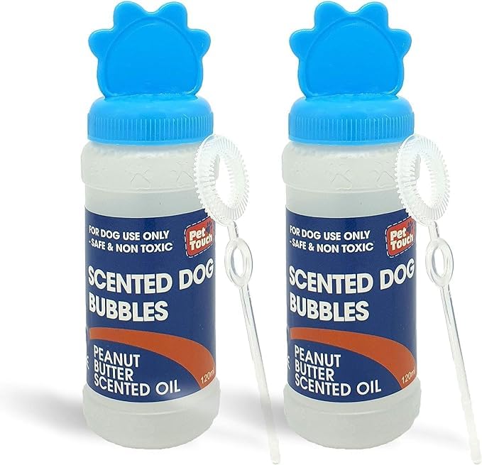 12x Blowing Bubbles that contains Oil Refill for Pet Interactive Play with Toy Blower equipment (Pack of 12)