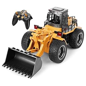 Top Race 6 Channel Full Functional Front Loader, RC Remote Control Construction Toy Tractor with Lights & Sounds 2.4Ghz (TR-113G)