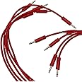 Starving Students Music Supplies - Luigi's Modular Spaghetti Eurorack Patch Cables - Package of 5 Red Cables (15cm)