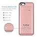 Kujian iPhone 5s Case Charger External Battery Case Backup Charging Power Case 2200mAh with Kickstand LED Indicatiors Colors for iPhone 5/5S/5C/SE Rose Gold
