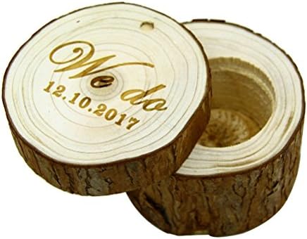 VVFOR Custom we do Wood Wedding Ring Box Groom Bride Names