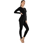 Subuteay Thermal Underwear for Women Long Johns Top & Bottom Fleece Lined Base Layer Leggings Set