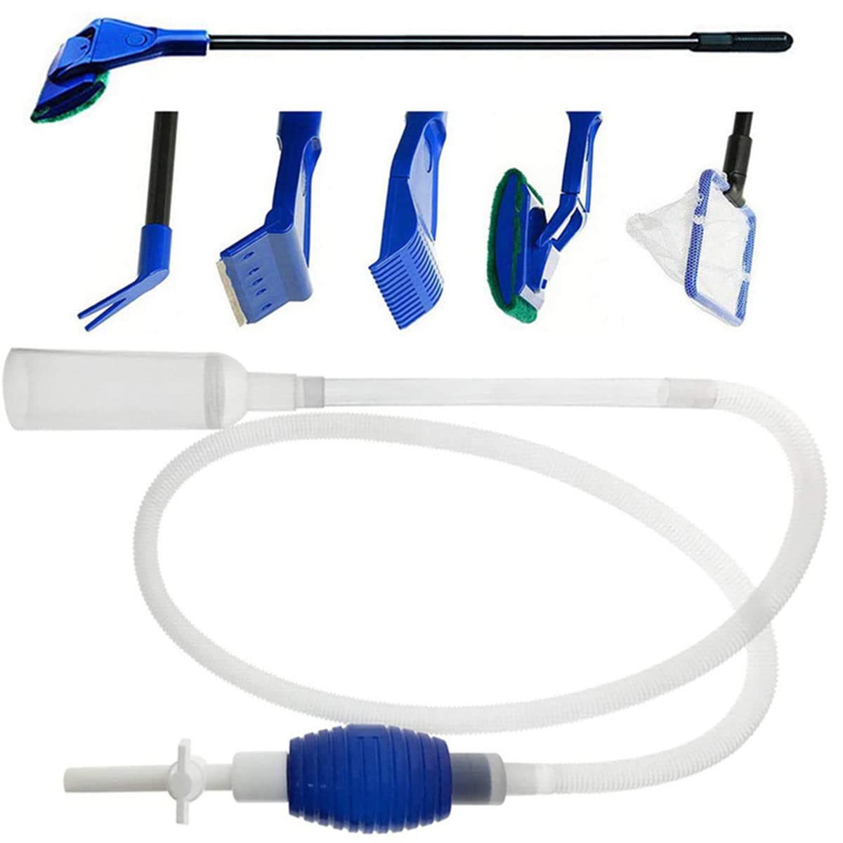 Aquarium Fish Tank Cleaning Kit Gravel Vacuum, 5 in 1 Fish Tank Cleaner and Siphon Vacuum for Water Changing and Sand Cleaner Fish Tank Accessories