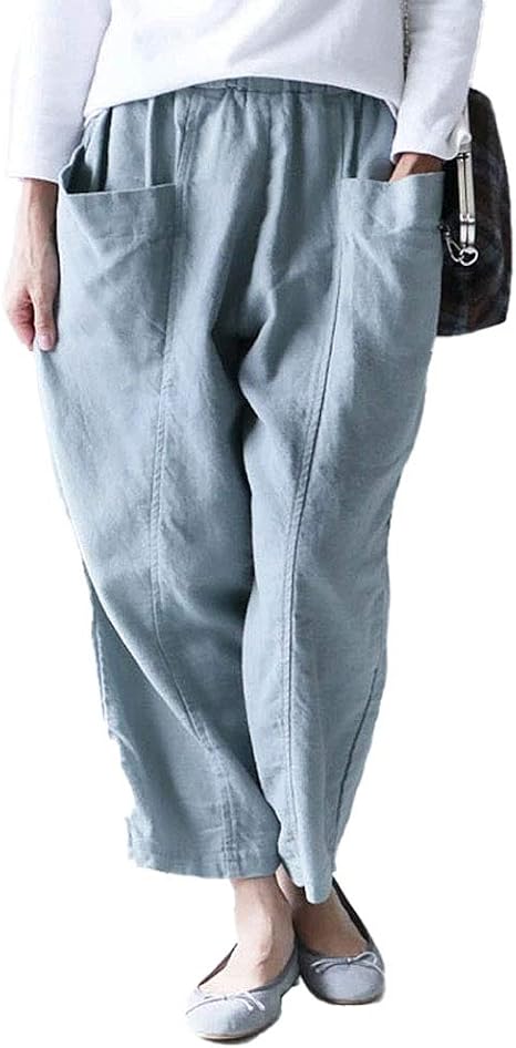 Amazon サンポ Sanpo Cawaii 淡いカラーに恋する パンツ レディース ファッション カジュアル ナチュラル シンプル ロング ワイド ブルー ロングパンツ 通販