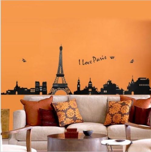 Large I Love Paris Eiffel Tower Vinyl Home room Decor Removable DIY Art WallPaper Wall Sticker/Decal Mural