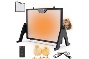HOWOOIUA Dual-Sided Chicken Brooder Heater Plate- 16.5" x 12 "Chicken Coop Heater, Adjustable Temperature, 360° Angle, Remote Control, Energy-Efficient & Safe Heating Panel for Chicks, Pets