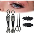 Handmade Natural Eyeliner Powder - Long-Lasting, Smudge-Proof Arabic Eyeliner for Natural Makeup (Black+Black)