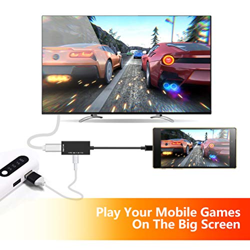 MHL Micro USB to HDMI Cable Adapter, MHL to HDMI 1080P Video Graphic Converter, Cable Adapter with Video Audio Output for Samsung HTC