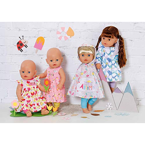 BABY born 829424 4 Jahreszeiten Outfit Set mit 2 Kleidern, 4 Hosen, Regencape und Wintermantel, für 43 cm Puppen – Bild 7