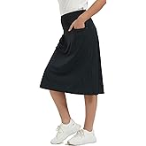 NOOYME 28" Skorts for Women with 3 Pockets Modest Knee Length Athletic Midi Skirts