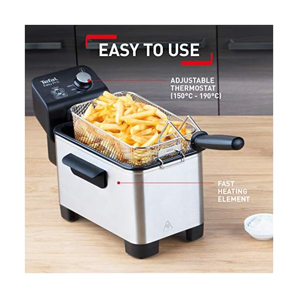 Tefal-Easy-Pro-FR333040-Semi-Professional-Deep-Fryer-Grey-and-Black-1-kg-4-Portions Tefal Easy Pro FR333040 Semi-Professional Deep Fryer, Grey and Black, 1 kg, 4 Portions