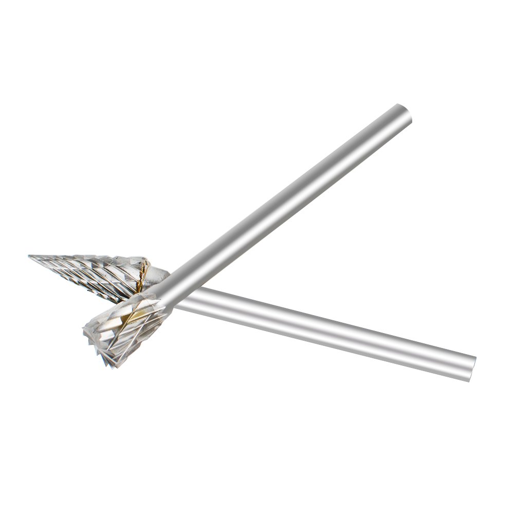 Ovovo 10 pcs Double Cut Tungsten Carbide Rotary Burr SET 1/8（3mm）for Grinder Drill DIY Wood Metal Carving Engraving Drilling