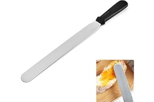 Straight Icing Spatula, 12-Inch Blade, Cake Decorating Frosting Spatulas with Plastic Handle (12Inch J73)