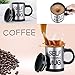 Stainless Steel Coffee Mug Self Stiring Mugs Electric Automatic Mixing Cups for Stir Coffee Milk Mix Juice Drink and Plastic 300ml 12-16 OZ (Black)