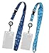 Cruise Lanyard for Ship Cards, 2-Pack Cruise Ship Lanyard with ID Holder, Retractable Badge Reel, Waterproof Cruise Key Card Holder, and Quick Release Buckle, Teal and Blue Set
