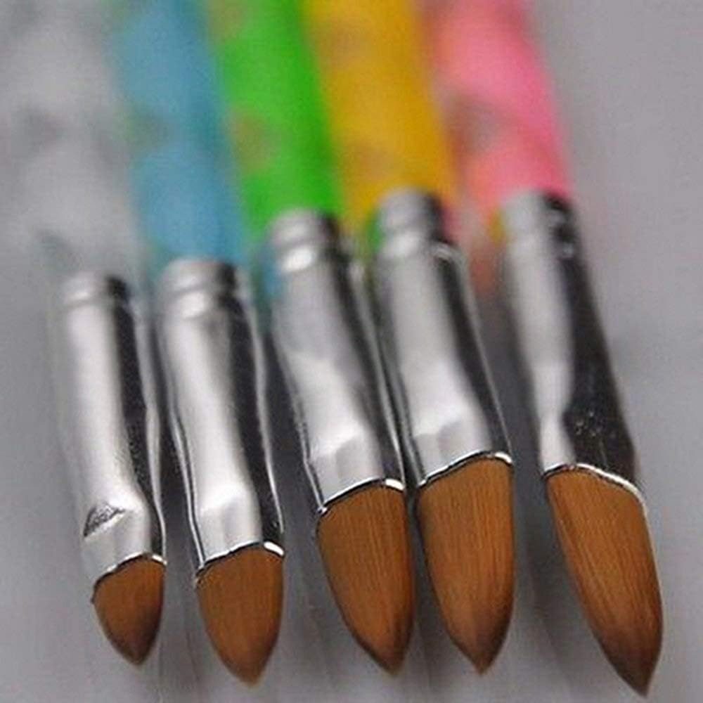 Potelin Premium Quality 5Pcs Acrylic Design 3D Painting Drawing UV Gel DIY Brush Pen Tool Nail Art Set