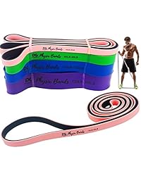 Physix Gear Bandas de asistencia para dominadas, bandas de resistencia de trabilla, juego de ayuda para dominadas, tonificación muscular, estiramiento, glúteos de piernas, Crossfit, terapia física, Pilates y yoga, mejora la movilidad y fuerza