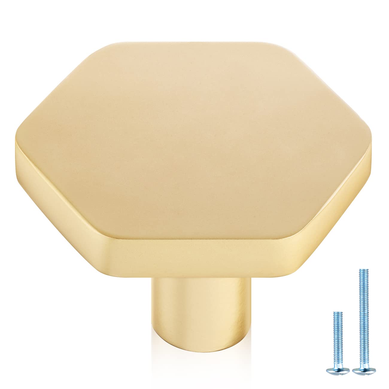 Photo 1 of Jasluna 25-Pack Gold Cabinet Knobs for Dresser Drawers, 1-1/4 inch Hexagon Knobs for Kitchen Cupboard Bathroom Closet, Matte Gold Finished