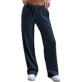 HeSaYep Women's Wide Leg Sweatpants 2025 Trendy Interior Drawstring Baggy Sweatpants High Waisted Casual Trousers Jogger Pant