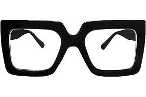 hoyuwak Oversized Square Blue Light Glasses Big Frame Computer Eyewear Thick Fashion Clear Glasses for Women Fashion