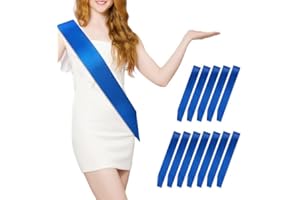MDOZQ 12 Pcs Sash Blank Satin Sash Party Favors Plain Sash Dark Blue Sash Bride to Be Sash Sashes for Birthday, Wedding, Graduation, DIY, Beauty Pageant, Hen Party, Homecoming, Make Your Own Sash