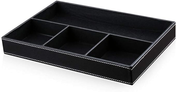 Amazon Com Yafeco 4 Compartment Leather Drawer Tray Desk