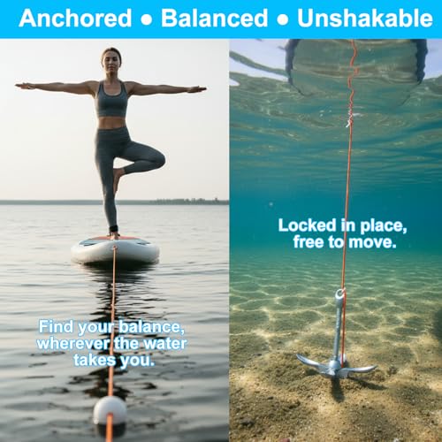 BeGrit Galvanised Anchor Cast Iron Folding Anchor 1.5 kg Anchor Set with Diameter 6 mm 10 m Anchor Line for Boat SUP Paddle (Silver)