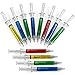 Kicko Syringe Pens - 12 Set Multi-Color Syringe Pen - Writes in Blue or Black Ink for Boys, Girls, Imaginary Doctor Play, School Supplies, Party Favors, Goody Bag Fillers and Prizes