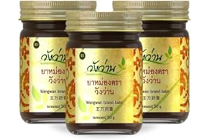 Wangwan Thai Herbal Massage Balm for Back, Neck, Knee, Shoulder, Feet (Pack of 3) - Adults, Unisex