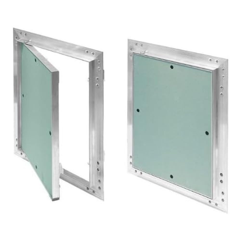 Inspection Flap GK Insert 200x200mm Plasterboard 12.5mm KRAL2 Inspection Door Service Door 20x20cm Maintenance Cleaning Maintenance Flap Vent with Aluminium Trim Suitable for Moist Rooms Green Drywal