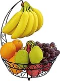 Surpahs Countertop Fruit Basket Stand w/ Detachable Banana Hanger [Improved] ()