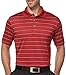 PGA TOUR Men's Golf Performance Short Sleeve Airflux Three Color Stripe Polo Shirt, Chili Pepper, Large