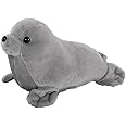 Seal Plush Stuffed Animal Grey Cute Toy Pillow Kawaii Doll for Kids, 9 inch