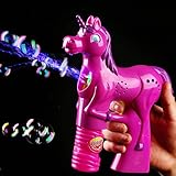 Fun Central BC677 LED 7 Inch Bubble Gun, Bubble Blaster Gun, Bubble Gun Shooter, Pink Bubble Gun, LED Bubble Gun, Toy Gun, Unicorn Bubble Gun with 2 Bottles of Solution.