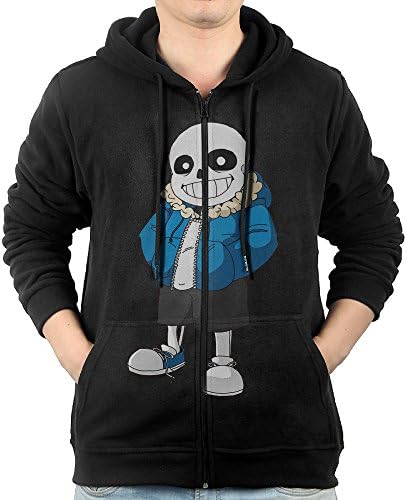 KIHOYG Men's Undertale Sans Hooded Zip Front Sweatshirt