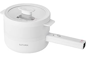 TAYAMA Multi-Function Electric Cooking Pot & Food Steamer 1.5L, White, Medium