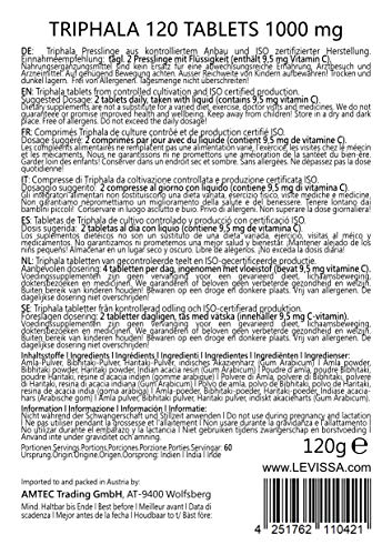 MoriVeda Triphala Presslinge hochdosiert, 1000mg vegan, aus Ayurveda Königsfrüchten Amla, Haritaki und Bibhitaki, 120 Presslinge – Bild 8