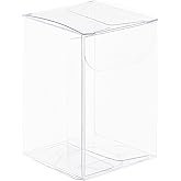 BENECREAT 40Pcs Clear PVC Gift Boxes, 1.5x1.5x2.3 Small Favor Box for Wedding, Party, Candy, Cupcakes & Treat Packaging