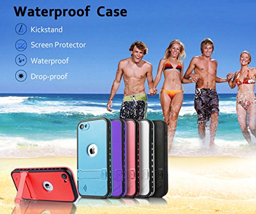 Comsoon iPod 5 iPod 6 Waterproof Case,[Dustproof Sweatproof][IP68 Certified]iPod Touch Defender Case Built-in Touch Screen & Kickstand for Both Apple iPod Touch 5th & 6th Generation - Thumbnail 6