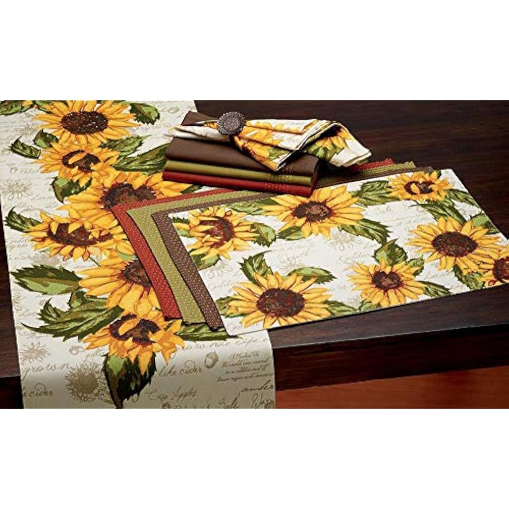 Place Mats Rustic Sunflowers Table Linens, 13-Inch By 19-Inch Placemats
