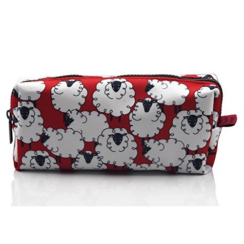 LParkin Sheep Canvas Pencil Case Kawaii Pen Bag Pouch Stationary Case Makeup Cosmetic Bag Gadget Box(Sheep)