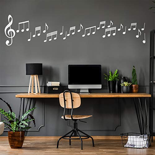 Set of 20 Vinyl Wall Art Decals Music Notes from 6″ to 8″ Each
