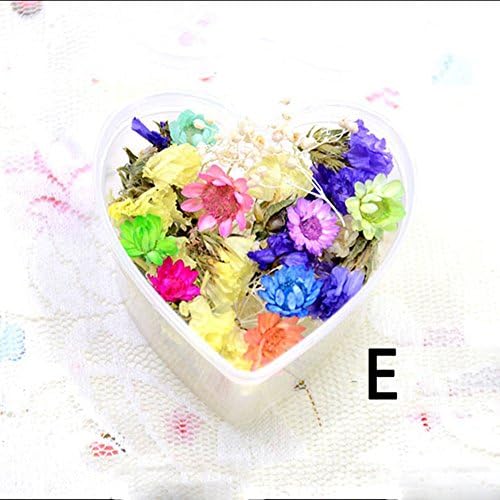 1 Box Mixed Dried Flowers Nail Art DIY Preserved Flower With Heart-Shaped Box Glass Bottle Decor #E