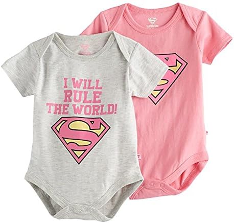Kids With Character Supergirl Infant Girls’ 2 Piece Short-Sleeve Bodysuit (3-6 Months)