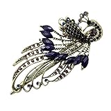 Newstarfactory Purple Vintage Rhinestone Peacock Design Alligator Hair Clip with Exclusive Gift