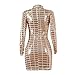 Women’s Long Sleeve Bodycon Wrap Mini Dress, Ladies O-Neck Bronzing Sequins Short Party Dressesthumb 4